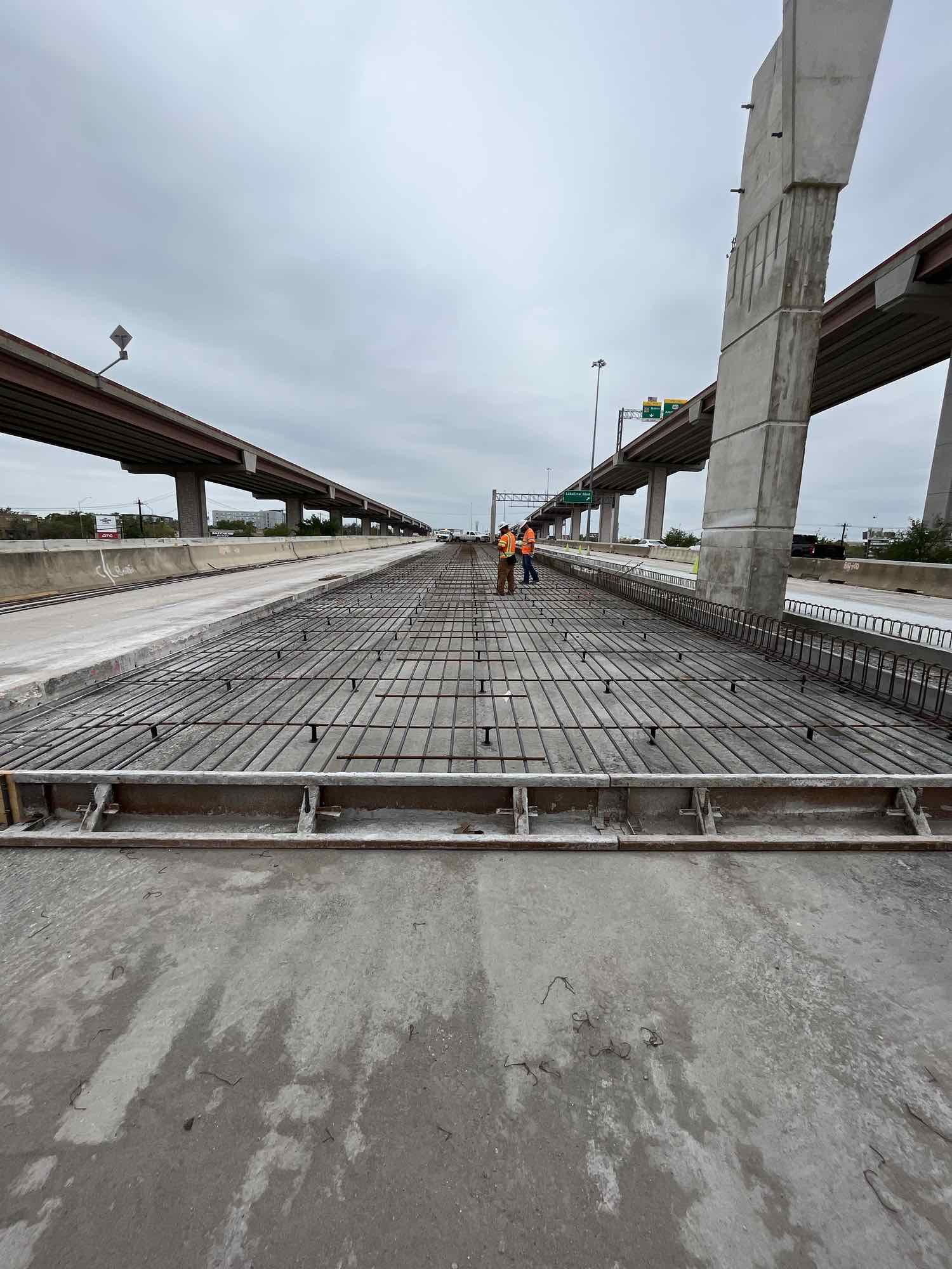 Steel rebar inspection in the median of US 183.