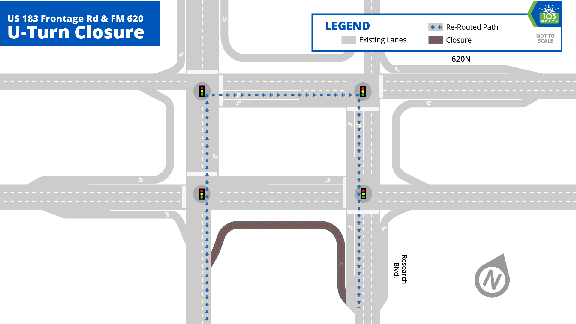 Diagram of detour instructions for closure