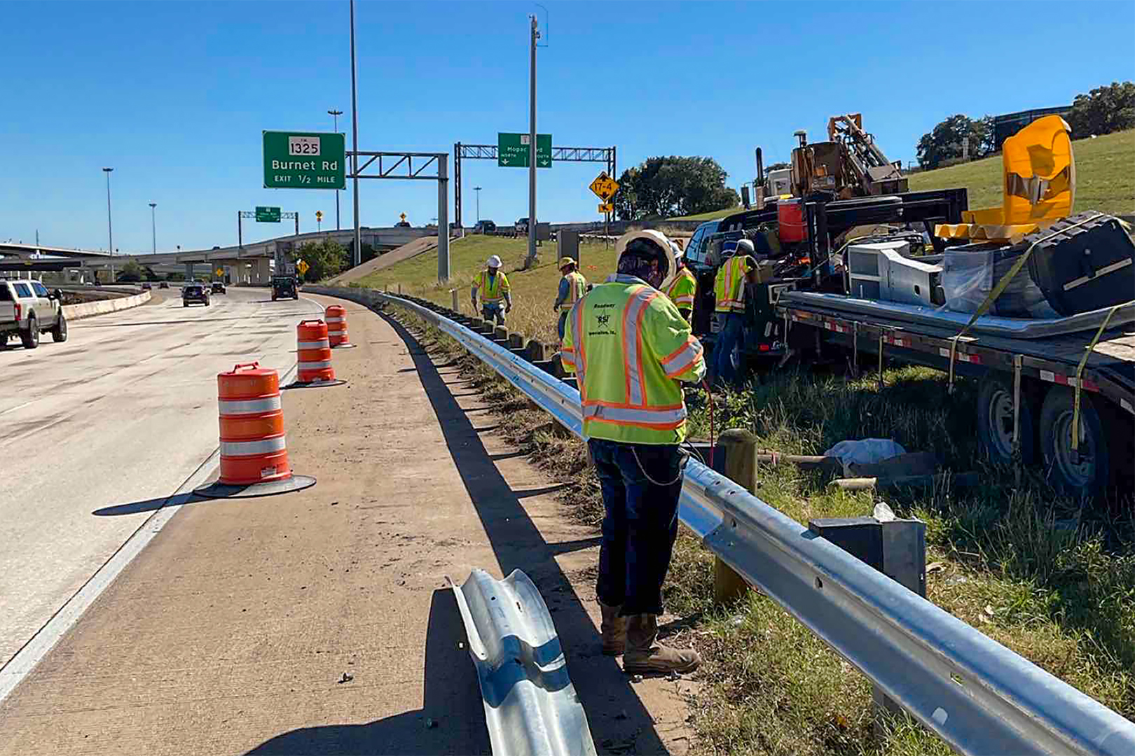 Metal beam guardrail fence repairs