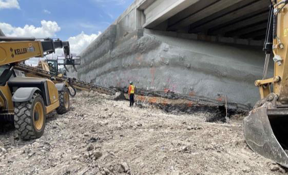 Soil nail wall construction at Great Hills South.